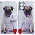 For Tecno Pop 6 No Fingerprints Coloured Drawing Leather Phone Case(Pug)