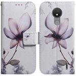 For Nokia C21 Coloured Drawing Leather Phone Case(Magnolia Flower)