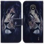 For Nokia C21 Coloured Drawing Leather Phone Case(Lion)