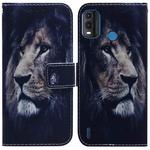 For Nokia G11 Plus Coloured Drawing Leather Phone Case(Lion)