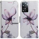 For OPPO A57 2022 4G/A57 2022 5G/Realme Q5i/Realme V23 5G/Realme Narzo 50 5G/A77 5G  Coloured Drawing Leather Phone Case(Magnolia Flower)