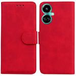 For Tecno Camon 19 Skin Feel Pure Color Flip Leather Phone Case(Red)