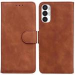 For Tecno Pova 3 LE7 Skin Feel Pure Color Flip Leather Phone Case(Brown)