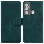 For Tecno Spark 6 GO Skin Feel Pure Color Flip Leather Phone Case(Green)