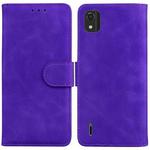 For Nokia C2 2nd Edition Skin Feel Pure Color Flip Leather Phone Case(Purple)