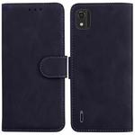For Nokia C2 2nd Edition Skin Feel Pure Color Flip Leather Phone Case(Black)