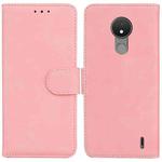 For Nokia C21 Skin Feel Pure Color Flip Leather Phone Case(Pink)