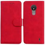 For Nokia C21 Skin Feel Pure Color Flip Leather Phone Case(Red)