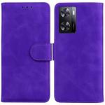 For OPPO A57 2022 4G/A57 2022 5G/Realme Q5i/Realme V23 5G/Realme Narzo 50 5G/A77 5G Skin Feel Pure Color Flip Leather Phone Case(Purple)