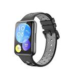 For Huawei Watch Fit 2 Two-color Silicone Watch Band(Black+Grey)