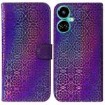For Tecno Camon 19 Pro 5G Colorful Magnetic Buckle Leather Phone Case(Purple)