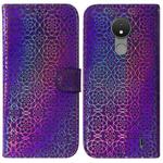 For Nokia C21 Colorful Magnetic Buckle Leather Phone Case(Purple)