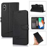 For iPhone X / XS Cross Texture Horizontal Flip Leather Phone Case(Black)