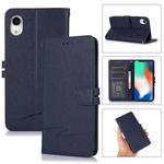 For iPhone XR Cross Texture Horizontal Flip Leather Phone Case(Dark Blue)
