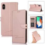 For iPhone XS Max Cross Texture Horizontal Flip Leather Phone Case(Pink)