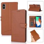 For iPhone XS Max Cross Texture Horizontal Flip Leather Phone Case(Brown)