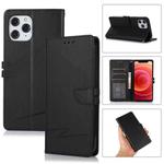 For iPhone 12 Pro Max Cross Texture Horizontal Flip Leather Phone Case(Black)
