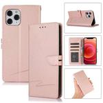 For iPhone 12 Pro Max Cross Texture Horizontal Flip Leather Phone Case(Pink)