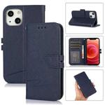 For iPhone 13 mini Cross Texture Horizontal Flip Leather Phone Case (Dark Blue)