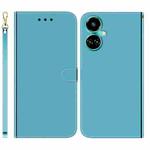 For Tecno Camon 19 Imitated Mirror Surface Horizontal Flip Leather Phone Case(Blue)
