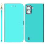 For Tecno Pop 6 No Fingerprints Imitated Mirror Surface Horizontal Flip Leather Phone Case(Mint Green)