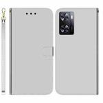 For OPPO A57 2022 4G/A57 2022 5G/Realme Q5i/Realme V23 5G/Realme Narzo 50 5G/A77 5G Imitated Mirror Surface Horizontal Flip Leather Phone Case(Silver)