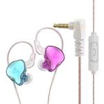 QKZ AK6 DAY In-ear Wire-controlled Subwoofer Phone Earphone with Mic(Blue Purple)