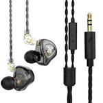 QKZ AK6 MAX In-ear Dynamic Subwoofer Wire-controlled Earphone, Version:with Mic Version(Transparent Black)