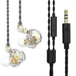 QKZ AK6 MAX In-ear Dynamic Subwoofer Wire-controlled Earphone, Version:with Mic Version(Transparent White)