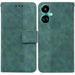 For Tecno Camon 19 Geometric Embossed Leather Phone Case(Green)