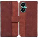 For Tecno Camon 19 Geometric Embossed Leather Phone Case(Brown)