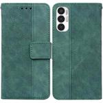 For Tecno Pova 3 LE7 Geometric Embossed Leather Phone Case(Green)