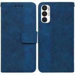 For Tecno Pova 3 LE7 Geometric Embossed Leather Phone Case(Blue)