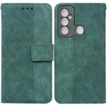 For Tecno Spark 6 GO Geometric Embossed Leather Phone Case(Green)