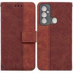 For Tecno Spark 6 GO Geometric Embossed Leather Phone Case(Brown)
