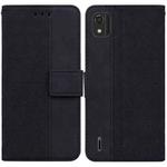 For Nokia C2 2nd Edition Geometric Embossed Leather Phone Case(Black)