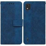 For Nokia C2 2nd Edition Geometric Embossed Leather Phone Case(Blue)