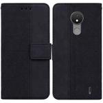 For Nokia C21 Geometric Embossed Leather Phone Case(Black)