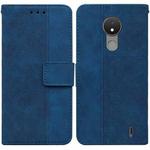 For Nokia C21 Geometric Embossed Leather Phone Case(Blue)
