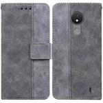 For Nokia C21 Geometric Embossed Leather Phone Case(Grey)