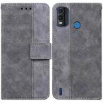 For Nokia G11 Plus Geometric Embossed Leather Phone Case(Grey)