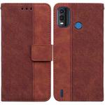 For Nokia G11 Plus Geometric Embossed Leather Phone Case(Brown)