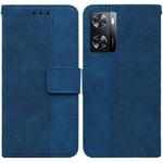For OPPO A57 2022 4G/A57 2022 5G/Realme Q5i/Realme V23 5G/Realme Narzo 50 5G/A77 5G Geometric Embossed Leather Phone Case(Blue)