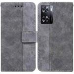 For OPPO A57 2022 4G/A57 2022 5G/Realme Q5i/Realme V23 5G/Realme Narzo 50 5G/A77 5G Geometric Embossed Leather Phone Case(Grey)