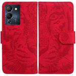 For Infinix Note 12 G96/X670 Tiger Embossing Pattern Horizontal Flip Leather Phone Case(Red)