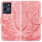 For Infinix Note 12 G96/X670 Tiger Embossing Pattern Horizontal Flip Leather Phone Case(Pink)