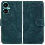 For Tecno Camon 19 Tiger Embossing Pattern Horizontal Flip Leather Phone Case(Green)