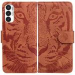 For Tecno Pova 3 LE7 Tiger Embossing Pattern Horizontal Flip Leather Phone Case(Brown)