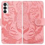 For Tecno Pova 3 LE7 Tiger Embossing Pattern Horizontal Flip Leather Phone Case(Pink)