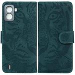 For Tecno Pop 6 No Fingerprints Tiger Embossing Pattern Horizontal Flip Leather Phone Case(Green)